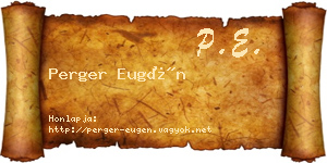 Perger Eugén névjegykártya